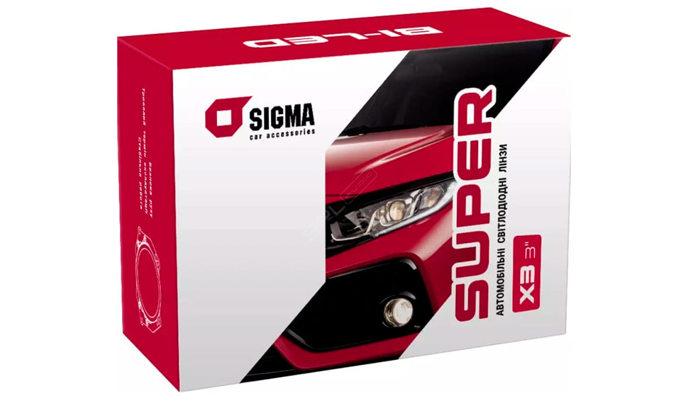 Автомобильные линзы Sigma Bi-LED Super X3 3'' F