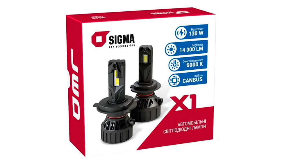 LED-лампы Sigma X1 (HB3/HB4), CSP, Cooler