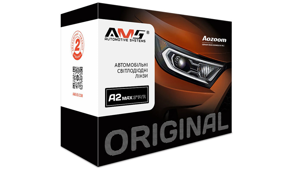 Автомобильные линзы AMS Bi-LED А2 Max 3'' F/R